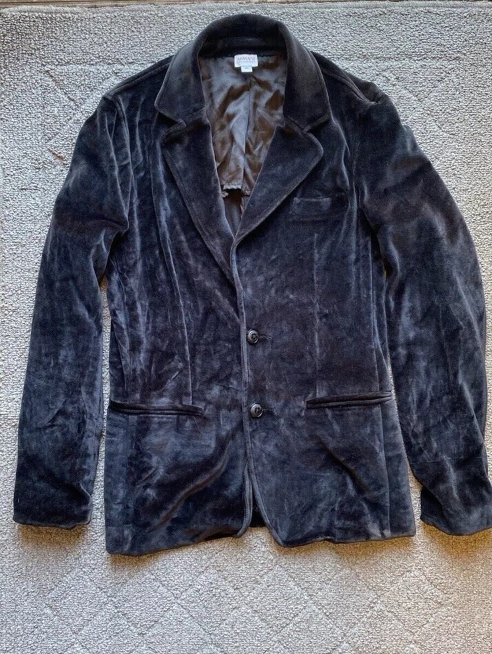 Armani Collezioni Black Velvet Blazer M